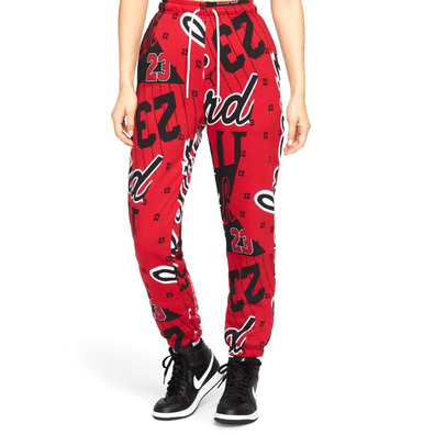 Jordan Women\'s Fleece Allover Printed Pants "Gym Red"