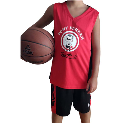 Equipación Junior Peak Sport Basketball Tony Parker Graphic "Red-Black"