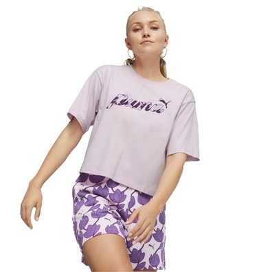 Puma ESS+ BLOSSOM Short Graphic Tee "Grape Mist"