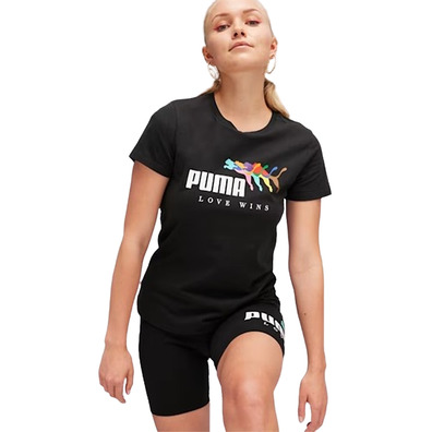 Puma ESS+ LOVE WINS Tee W "Schwarz"