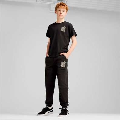 Puma Kinder ESS+ MID 90s Graphic Tee B "Schwarz"