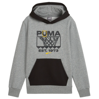 Puma Junior Basketball gewinnen Schuh Hoodie Fleece "Medium Gray"