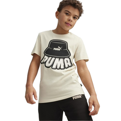 Puma Junior ESS+ MID 90er Graphic Tee B "Alpine Snow"