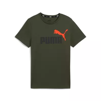 Puma Kinder ESS+ 2 Col Logo Tee B "Dark Olive"