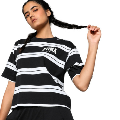 PUMA SQUAD Striped Tee "Schwarz"