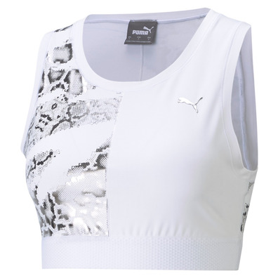 Puma Wn\'s Train Untamed Crop Tank "Snake White-Silver"