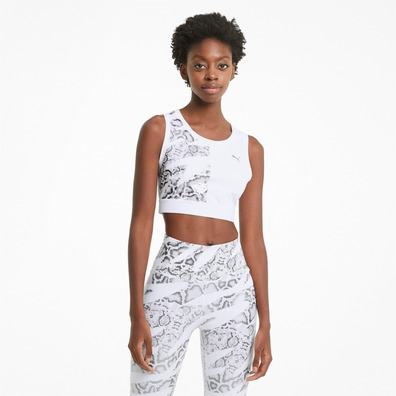 Puma Wn\'s Train Untamed Crop Tank "Snake White-Silver"