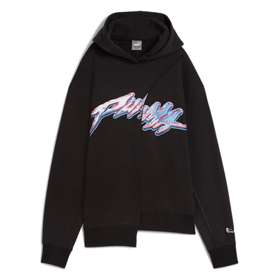 Puma Frauen Basketaball Kirsche auf Top-Grafik überdimensional Hoodie "Schwarz"