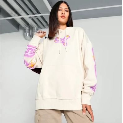 Puma Frauen Basketball Art-Hitect Sparkle OS Hoodie "Alpine Snow"