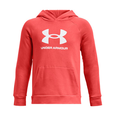 UA Boys\' Rival Fleece Big Logo Hoodie "Venom Red"