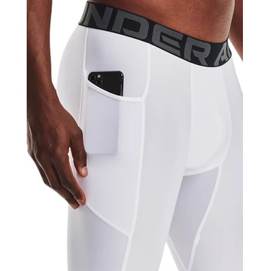 UA Herren HeatGear® Armour Pocket Long Short "White"