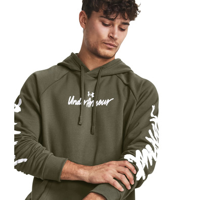 UA Herren Rival Fleece Graphic Hoodie "Marine OD Green"