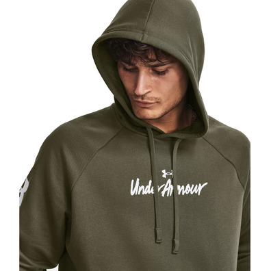 UA Herren Rival Fleece Graphic Hoodie "Marine OD Green"