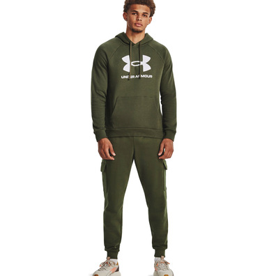 UA Herren Rival Fleece Logo Hoodie "Marine OD Green"