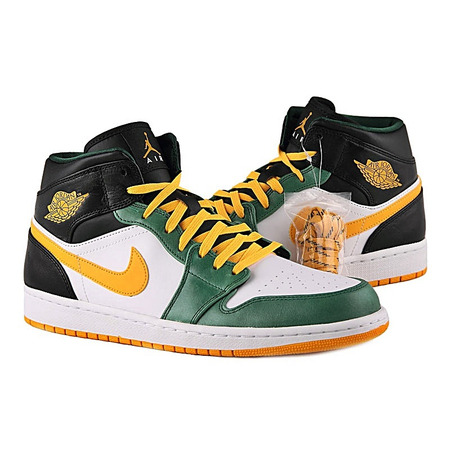 Air Jordan 1 Mid "Greenish" (307/verde/amarillo/blanco)