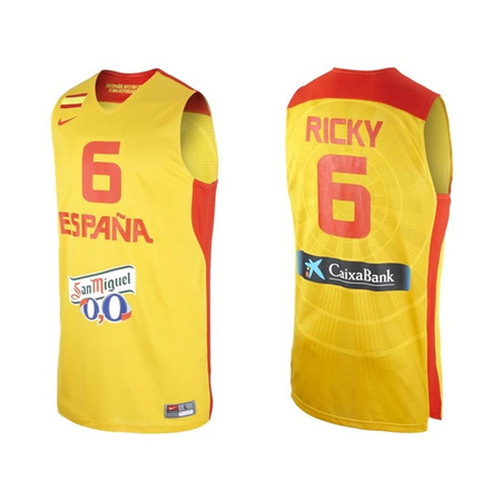 T-Shirt Auswahl Spanien Ricky Rubio (740/gelb/rot)