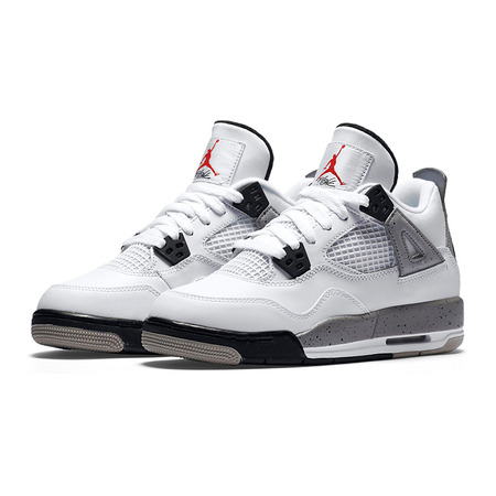 Jordan 4 Retro BP "White Cement" (104/weiß/rot/schwarz/silber)