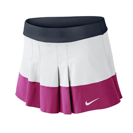 Nike Falda de Tenis para Mujer Pleated Woven (blanco/marin/rosa)