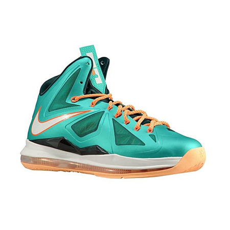 Lebron X "Dolphins" (302/turquoise/orange/white)