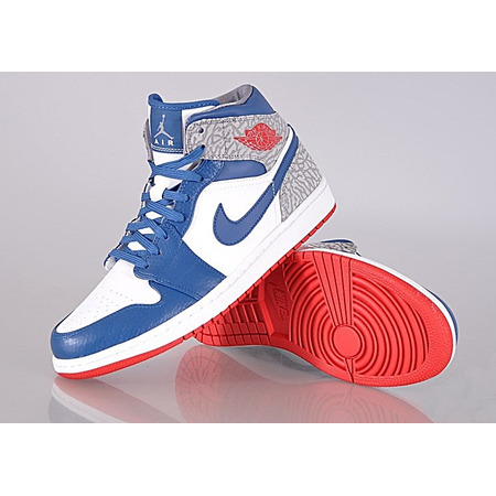 Air Jordan 1 Mid "True Blue" (107/blanco/azul/gris/red)