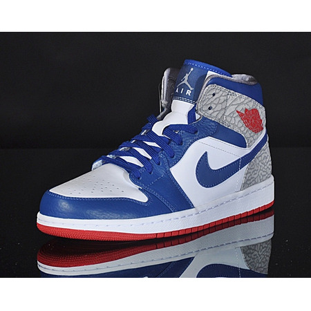 Air Jordan 1 Mid "True Blue" (107/blanco/azul/gris/red)