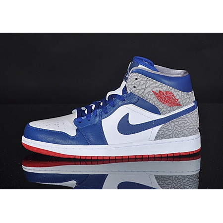 Air Jordan 1 Mid "True Blue" (107/blanco/azul/gris/red)