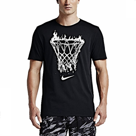 Nike Camiseta Net Flame (010/Negro/Blanco)