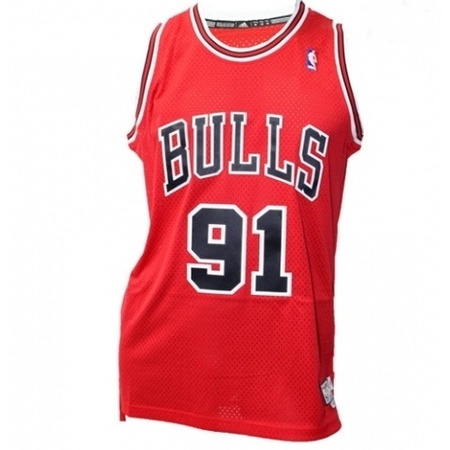 Adidas NBA Bulls Rodman Jersey Bestickt (rot/weiß)