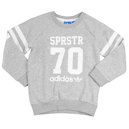 Original Adidas Junior Sudadera Crew Superstar College (gris/white)