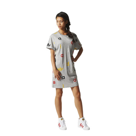 Adidas Originals Vestido Tee Dress "Lettering" (gris)