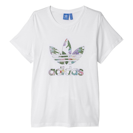 Adidas Originals Mujer Camiseta Freund Trefoil Floral (blanco)