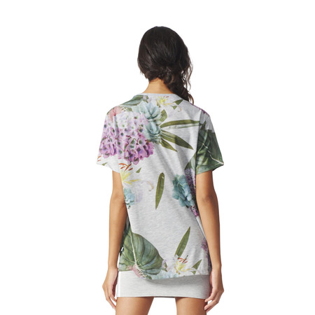 Adidas Originals Mujer Camiseta Freund Trefoil Floral (gris/multicolor)