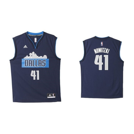 Adidas Camiseta Réplica Dirt Nowitzki Dallas Mavericks (Navy/gris)