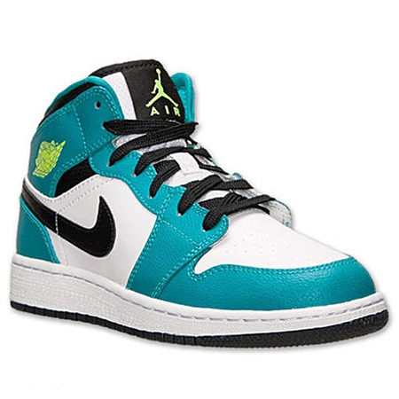 Air Jordan 1 Mid (GS) Junior (128/blanco/smeralda)