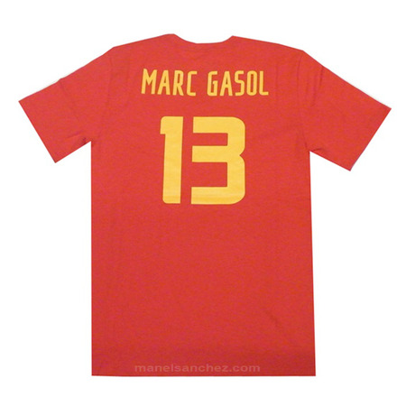 T-Shirt Cover Marc Gasol #13# Spanien (602/rot/gelb)