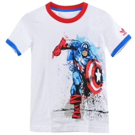 Adidas Original Capitan America Tee Kinder (weiß/blau/rot)