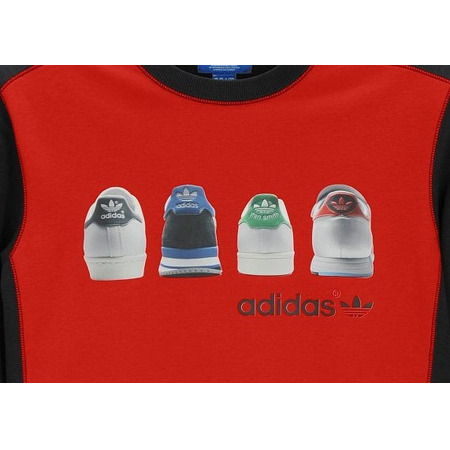 Original Adidas Crew Placed Sweatshirt Print (rot/schwarz)