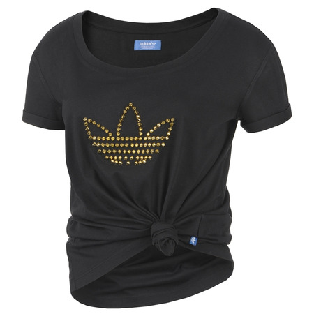 Adidas Original Logo Studs Tee Frau (schwarz/gold)