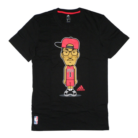 Adidas NBA T-Shirt GFX Karikatur Rose (schwarz/rot)