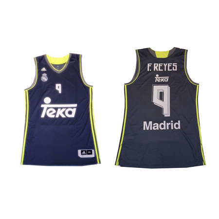 Camiseta F. Reyes #9# Real Madrid Basket 2015-2016 (gris/volt)