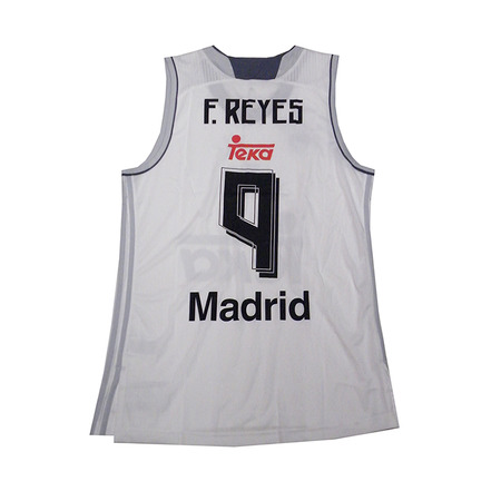 T-shirt F. Reyes #9# Real Madrid Basket 2015-2016 (blanco/gris)