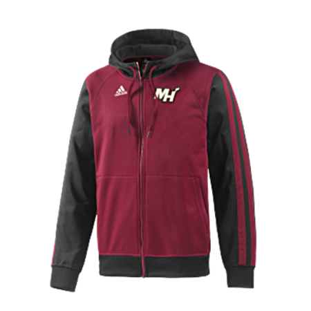 Adidas Sudadera Capucha Full-Zip Miami Wärme (Granat/Negro)