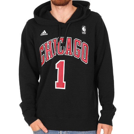 Adidas Sudadera NBA Spiel Zeit Spieler Bulls Rose No 1 schwarz/rot)