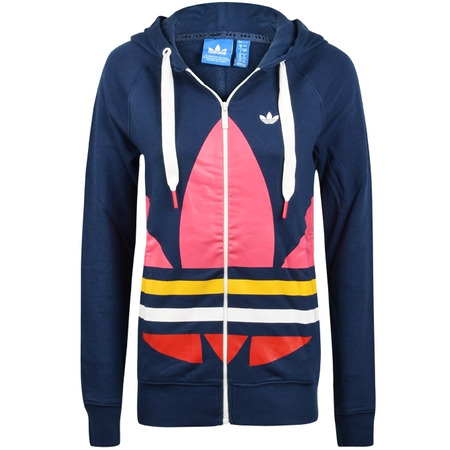 Adidas Big Trefoil Full Zip Hoodie Women\'s (navy/pink/multicol)