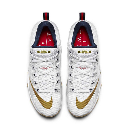 Lebron XII Low "USA" (174/blanco/metalic gold)