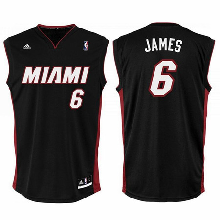 Adidas T-Shirt Réplica Lebron James Miami (schwarz/burde)