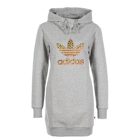 Adidas Original Hoodie Kleid Logo Leopard (gris)