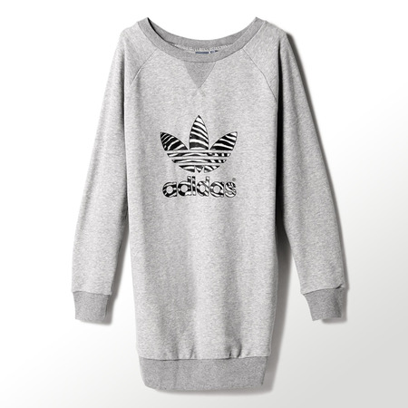 Adidas Original Sweatshirt Kleid Logo Zebra (gris)