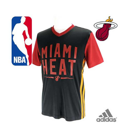 Adidas Camiseta NBA Miami Heat Summer Run (negro/granate/amarillo)