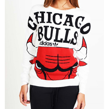 Adidas Original Mujer Bulls Strickpullover (blanco/rojo/negro)